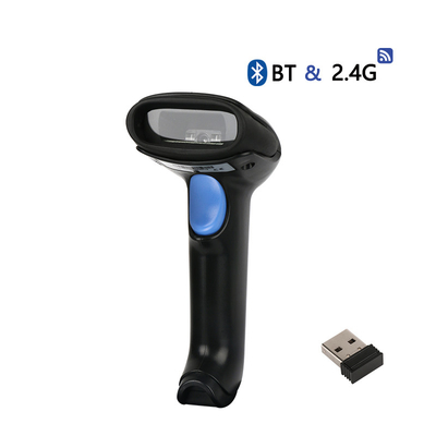 เครื่องสแกนบาร์โค้ดไร้สายแบบ 1 มิติ Bluetooth 2.4G ใช้ได้นานและมีประสิทธิภาพสูง