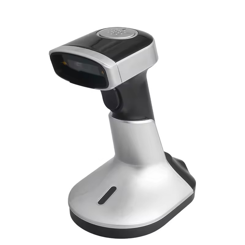 เครื่องสแกนบาร์โค้ดมือถือ 1D Qr Code พร้อมเครื่องชาร์จ USB Wireless Bluetooth Barcode Reader